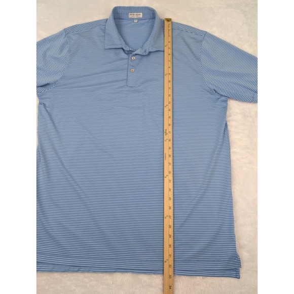 Peter Millar Summer Comfort Shirt Men's XL Blue Striped Polo Shirt Golf *Read - Picture 6 of 10